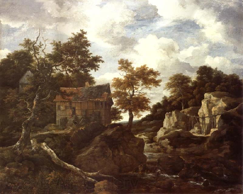 REMBRANDT Harmenszoon van Rijn Rocky Landscape France oil painting art
